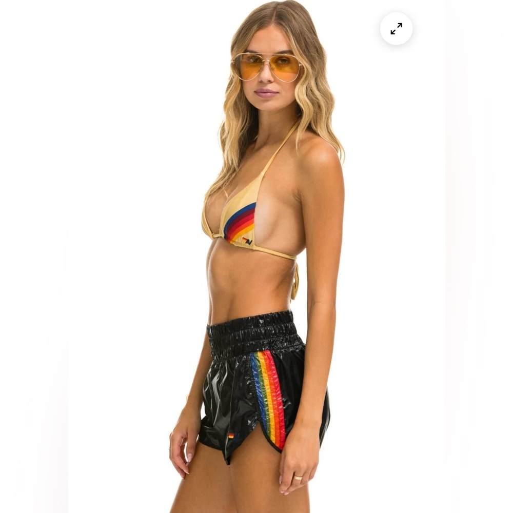 Aviator Nation. Rainbow Black Shorts. Size Small